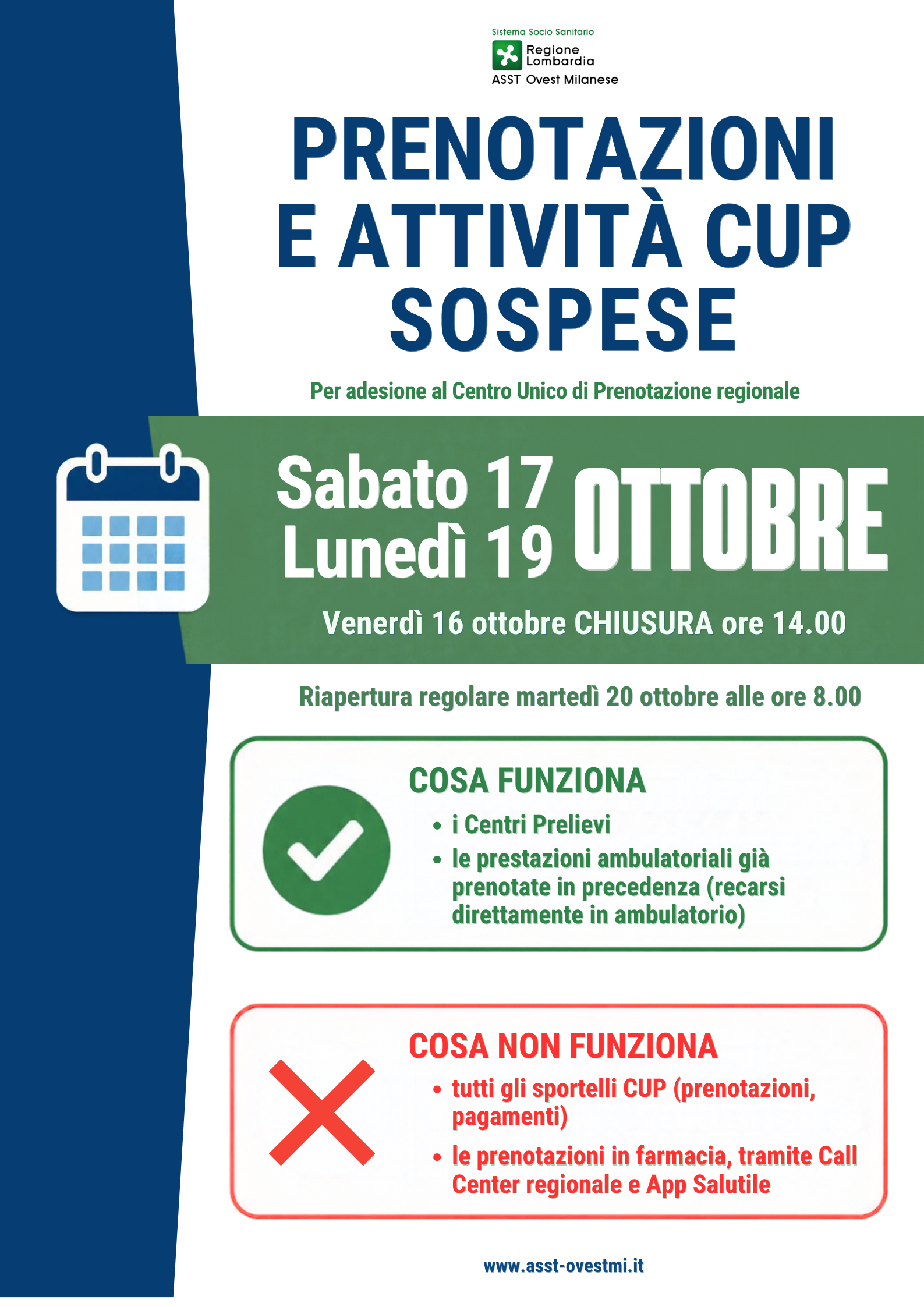 SOSPENSIONE ATTIVITA' CUP