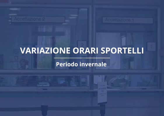 variazione orari sportelli